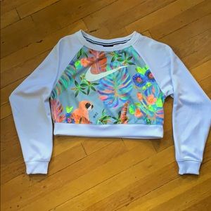 Nike tropical cropped sweatshirt